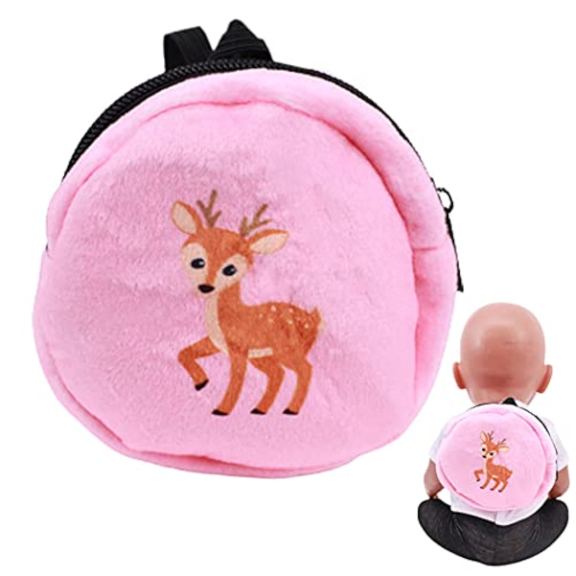 Mini Zipper Cute Small Deer Pattern Doll Backpack