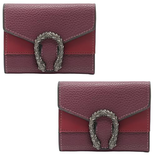 Image of Kraptick Women s Wallet Stylish Compact Purse Clutch with Card & Coin Holder Debit Card Organizer, Travel Wallet & Money Organizer for Women with 8 Card Slots (Burgundy) (Pack of 2)