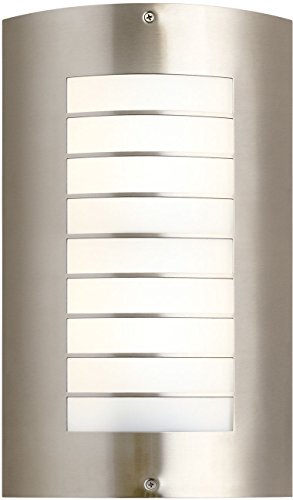Kichler Newport 15.25" 1 Light Outdoor Wall Light with White Acrylic Diffuser in Brushed Nickel -  6048NI