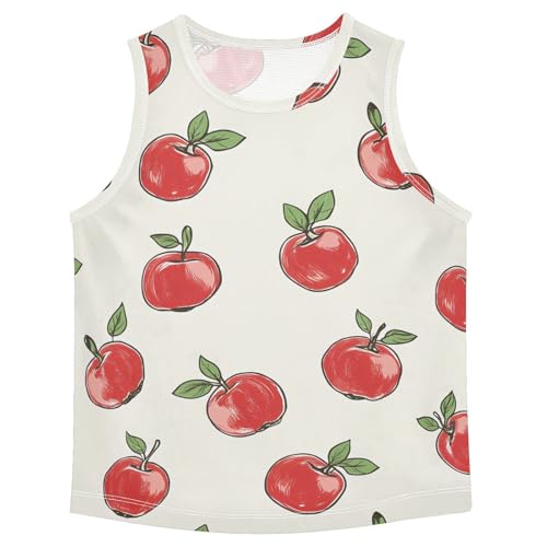 Bolaz Boys Athletic Quick Dry Tank Top Sleeveless Workout T Shirts Age 11-15,Apple Pattern