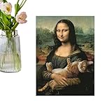 Generisch Mural decorativo para pared con un gato como joyas, moderno con un gato sostenido, para salón, hotel, baño, oficina, hogar