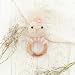 wunderwunsch® - Personalisierter Beißring Baby - Niedlicher Greifling für Baby's ab 0 Monate - Babyrassel mit Name als Baby Geschenk für Mädchen und Jungen (Hase gestreift rosa,mit Gravur)