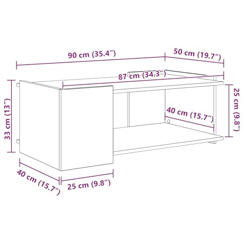 Table basse chêne Sonoma 90x50 table d'appoint moderne de salon