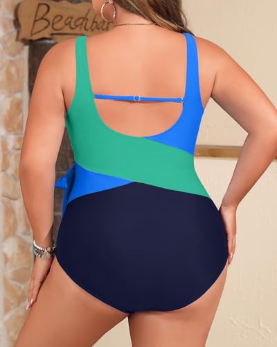 Image of Plus Size One Piece Swimsuits- Tummy Control Full Coverage Bathing Suits