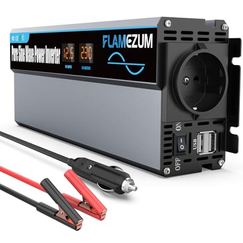 1000W/2000W Spannungswandler 12v auf 230v Reiner...
