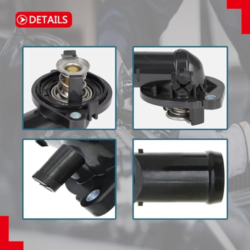 Engine Coolant Thermostat Housing Assembly 3.6L Compatible with Chrysler 200 Town Country - for Dodge Avenger Grand Caravan Iourney - for Jeep Cherokee - for Ram CV Promaster 1500 2500 - for VW Routan - Thumbnail 7