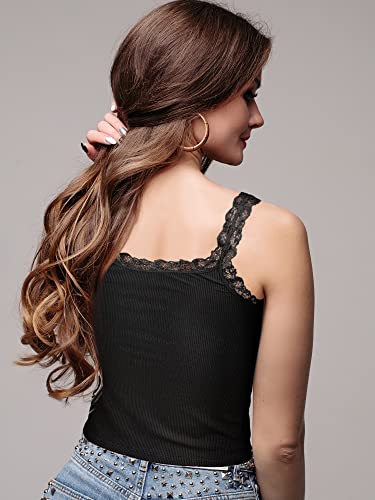 Image of 4 Pack Camisole for Women Lace Tank Tops Cami Soft Comfy Tank Cami Undershirt Lace Straps Top for Girl Women