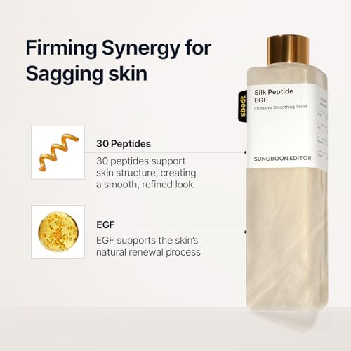 Image of SUNGBOON EDITOR Silk Peptide EGF Facial Toner with Copper Peptides for Sensitive Skin, Moisture & Smoothing Care for fine Lines, Firm-Looking Radiance, Korean Skincare, 10.14 fl oz (Pack of 2)