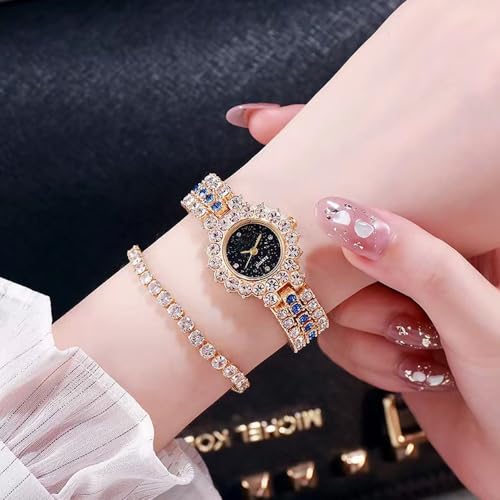 Montre à quartz chic avec strass lot de 5 finitions soignées pour femme élégante
