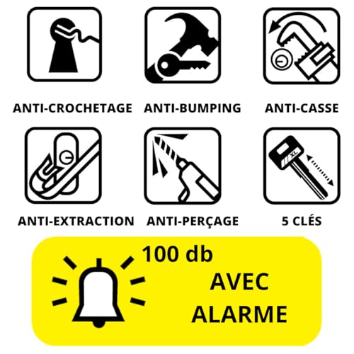 LINCE Hochsicherheitsschloss 7930 RSA Alarm 100 dB, verchromt, 0