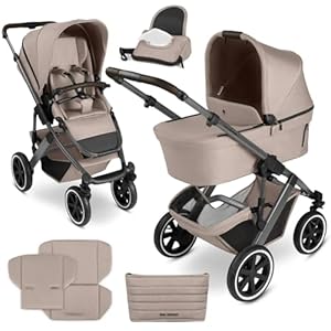 ABC Design Kinderwagen Salsa 5 Air - 2in1 Kombi-Kinderwagen ab Geburt mit Luftreifen, Federung & großer Babywanne (Camel)