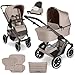 ABC Design Kinderwagen Salsa 5 Air - 2in1 Kombi-Kinderwagen ab Geburt mit Luftreifen, Federung & großer Babywanne (Camel)