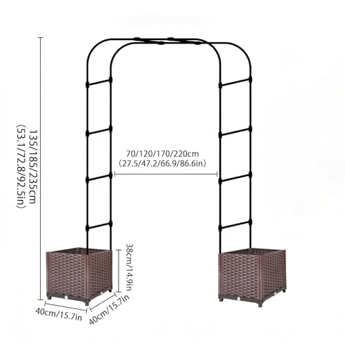 Arche de jardin avec pots de fleurs structure stable fer anti vent