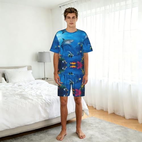 Ensemble de pyjama pour homme col rond vêtement détente chic