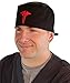 Sparkling EARTH Embellished Black Cap with Red Caduceus Patch Unisex Classic Surgical Style Scrub Working Cap - Made in The USA