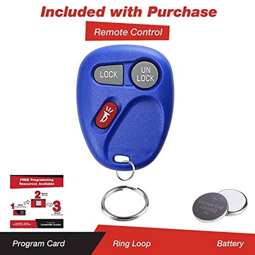 Keylessoption Replacement 3 Button Keyless Entry Remote Control Key Fob For 15042968 -Blue #TOP1