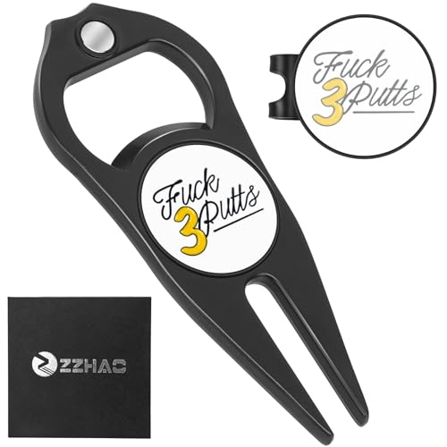 ZZHAO Golf Divot Tool and Golf Ball Marker, Divot Repair Tool,Golf Accessories for Men, Funny Gifts for Men, Tools for Men