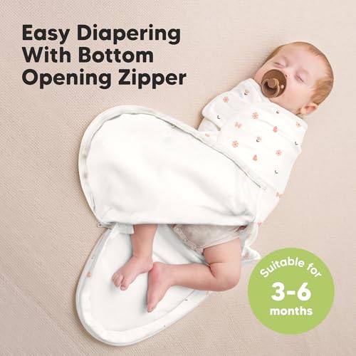 Image of Baby Swaddle Sleep Sacks with Zipper - 3-Pack Swaddles for Newborns 3-6 Months, Infant, Baby Girls, Boys, Soft & Durable Newborn Sleep Sack, Easy Diaper Change Swaddling Blanket (Butterflies, L)