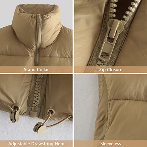 American Trends Women's Winter Crop Vest Sleeveless Puffer Vests for Women Jacket Outwear Coat4