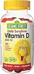Sesame Street Daily Sunshine Vitamine D3 Gummies pour Enfants par Webber Naturals, 180 Gummies, 600 UI de Vitamine D par Gummy, Pour Enfants de 3 Ans et Plus