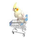 MANON ROSA Parrot Toy Bird Mini Shopping Cart Small Animal Supermarket Handcart Hedgehogs Cats Mice Dutch Pigs Hamsters Rabbit Bunny Guinea Pig Lizard Chinchilla Squirrel (Blue)