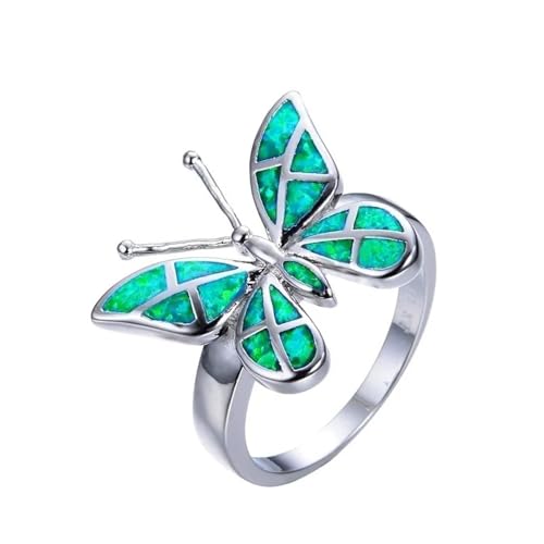 Bijoux migne butterfly design bague opale bleue à offrir en cadeau