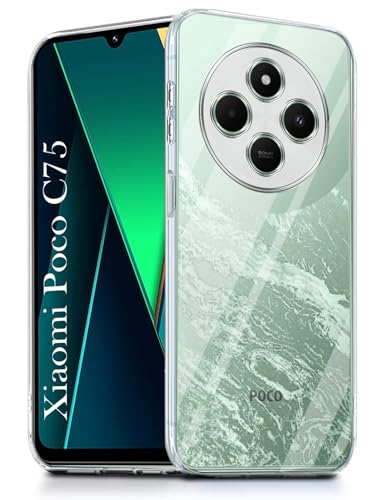 Image of Jkobi Back Cover for Poco C75 | Poco M7 (Silicone Clear Shockproof Case with Camera Protection | Soft and Flexible | Transparent)