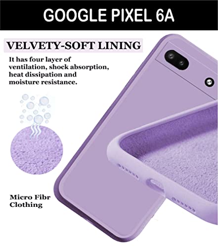 Image of A rtistque Liquid TPU Silicone Matte Shockproof Flexible with Camera Protection Soft Back Cover Case for Google Pixel 6A - Purple
