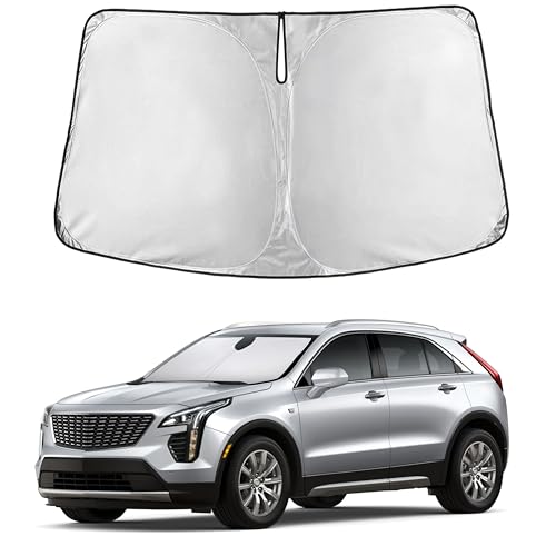 Image of EcoNour Windshield Sun Shade Compatible for Cadillac XT4 2019-2026 | Compact SUV Front Window Sunshade | Foldable Sun Visor Protector | UV & Heat Blocking Protection