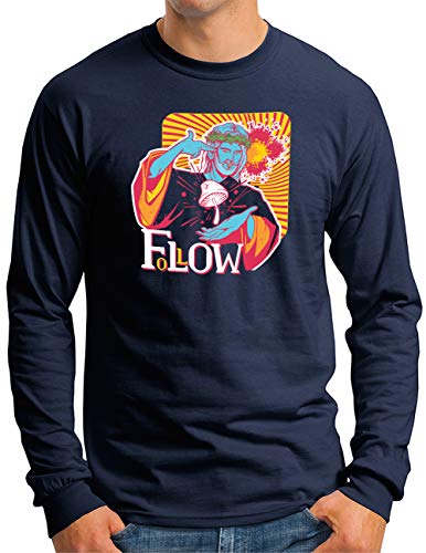 T-shirt magic mushrooms OM3 bleu marine XXL homme à manches longues
