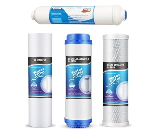 Lista de Repuestos para Filtros de Agua . 46 SPURA | Kit 4 Repuesto Para Filtros De Agua Osmosis Inversa 2.5x10, Cartuchos Para Purificador Bajo Tarja Osmosis Inversa Universal Compatible