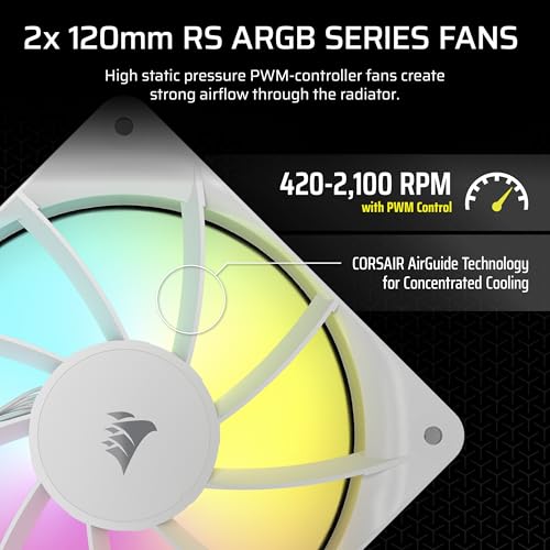 Image of CORSAIR Nautilus 240 RS ARGB Liquid CPU Cooler - 240mm AIO - Low-Noise - Direct Motherboard Connection - Daisy-Chain - Intel LGA 1851 /1700, AMD AM5 /AM4 - 2X RS120 ARGB Fans Included - White