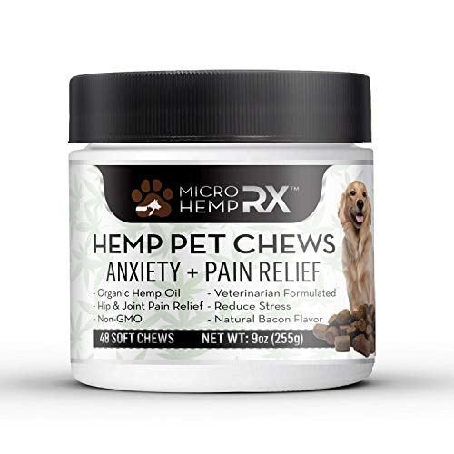 Premium All Natural Hemp Oil Pet Chews, Best Dog Treats for Anxiety, Pain, Stress and Relief for Over Hyper Active Animals, Helps Calming, Improves Mobility and Reduce Ailing Symptoms