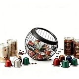 Kaffeekapselkorb,Kaffeekapseln Aufbewahrung,Metalldrahtbecher Kaffeekorb,K-Tasse und Espresso Kaffeekapsel Organizer Zur Aufbewahrung Von Kaffeekapseln und Früchten (Schwarz,stil-2)