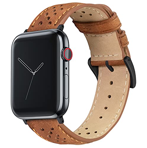 Image of BARTON WATCH BANDS - Horween Leather Watch Bands Compatible with Apple Watch Models - 1, 2, 3, 4, 5, 6, 7, 8, 9, 10, SE, Ultra & Ultra 2