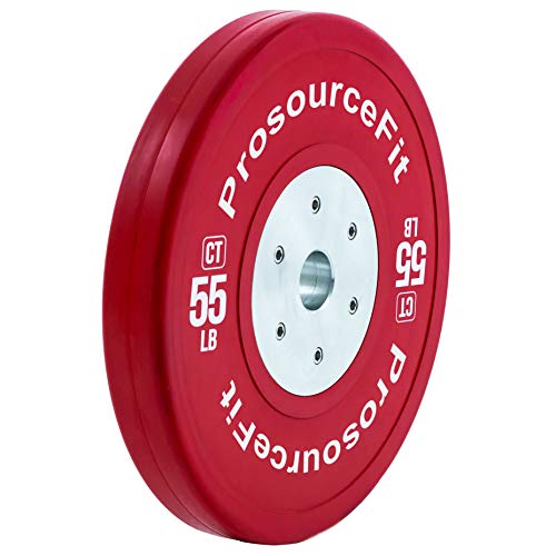 Image of ProsourceFit Competition Color Training Bumper Plates, Rubber with Steel Insert, Calibrated for Cross Conditioning, Power Lifting, Weight Training