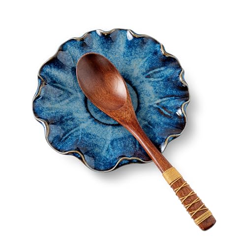 SHIDACHENG Spoon Rest for Stove Top, Ceramic Spoon Holder for Kitchen Counter, Coffee Spoon Rests, Cooking Utensil Rest for Spoons Ladles Spatula, Kitchen Gadget, Gift for Housewarming Wedding