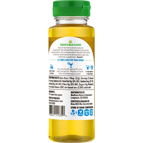 Madhava Organic, Agave Nectar - Light, Botellas 11.75 oz (Pack de 12) miniatura 4
