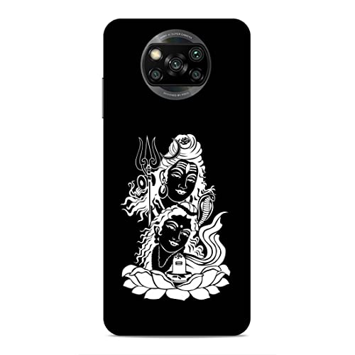 Image of Printed Mobile Back Hard Case Cover for Xiaomi Poco X3 | Mahadev, Shiv Ji, Bhole Baba, Trishul -2199