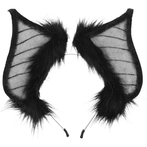 Oreilles de chauve-souris serre-tête noir confortable qui ne serre pas pour Halloween