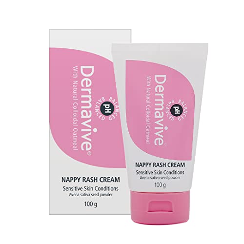 Dermavive Nappy Rash Cream - Soothing Cream for Infants | Anti-Itch Relief for Babies | Heat Rashes Treatment for Dry and Sensitive Skin, 100g (Pack of 1)