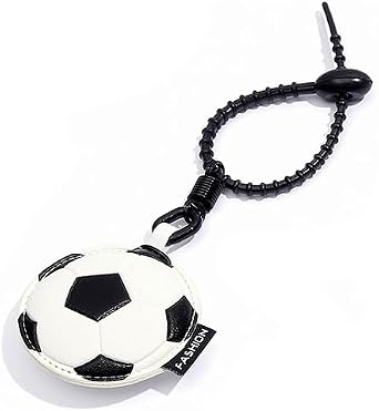 Leather Ball Keychain Wristlet Sports Key Ring Car Key Wallet Backpack Bag Gym Accessories Gifts for Men Women