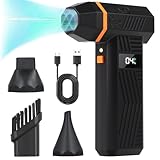 200.000 U/min Luftgebläse – Druckluftpistole mit 4 Düsen, LCD-Display, 240 Minuten Laufzeit, Akkukapazität 4000 mAh für PC/Auto/Haushalt/Klimaanlagenreinigung (200000 U/min Luftgebläse)