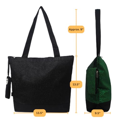 Image of NGIL Medium Top Zipper Closure Canvas Tote Bag with Attached Matching Coin Purse For Moms and Nurses