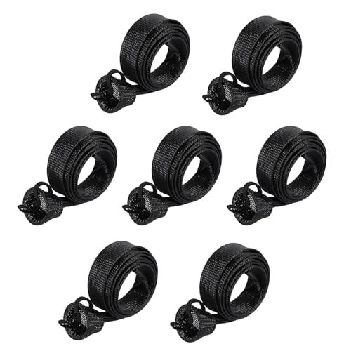 Ruitutedianzi 7Pcs Fishing Rod Cover,Casting/Fishing Rod Socks Braided Mesh Rod Sleeve Cover Protector Pole Gloves