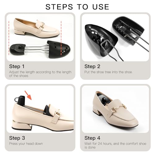 UHIAGREE Shoe Trees for Men Women, Portable Shoe Trees for Sneakers, Prevents Creases and Shaper Support (2 Pairs (S for US Size 5-9))