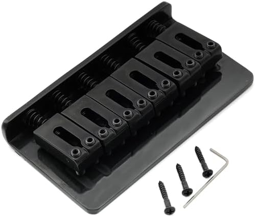 Musiclily Chrome 52.5mm Fixed Hardtail Bridge – 6-String Replacement For Fender Stratocaster Style Guitars (M508)
