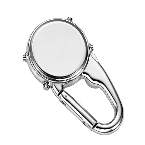 Zovedaiug Digital Pocket Watch Clip Watches For Men Carabiner Watch Backpack Fob Belt Waterproof Clip Watch Glow In The Dark With Alarm Clock Date Week Gift For Outdoor Sports (White) #TOP1