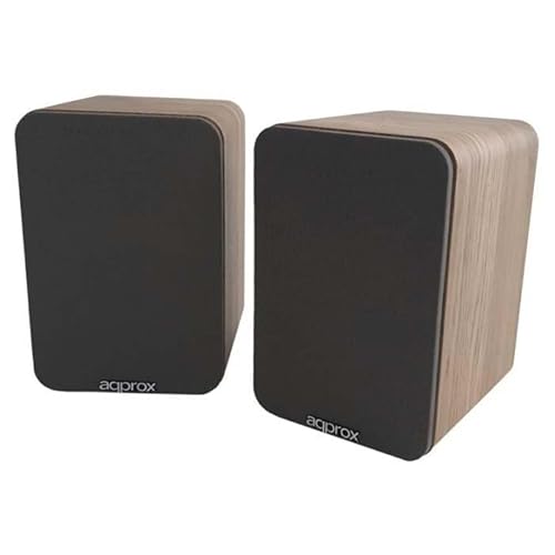 APPROX - Enceintes auto-amplifiées APPSPK02 - Boîtier en bois - 30 W + 30 W RMS - Bluetooth - RCA - coaxial - optique - USB - Télécommande (Chêne)