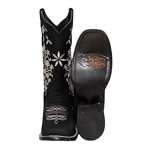 Women’s Cowgirl Cowboy Boot Floral Embroidered Square Toe Mid Calf Western Boot4